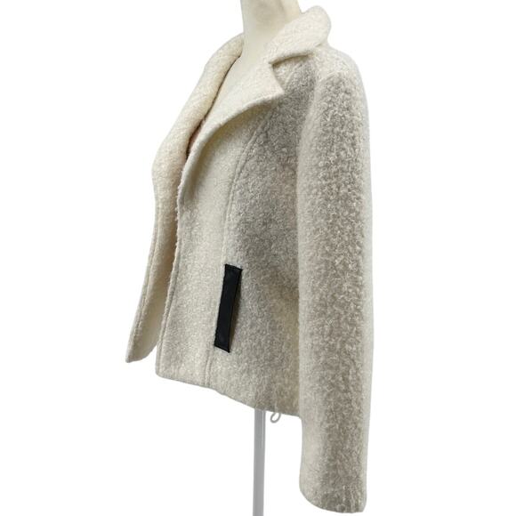 NYCC Teddy Coat WMNS M White Open Front Blazer Long Sleeve Soft Fuzzy Collared - Picture 3 of 5